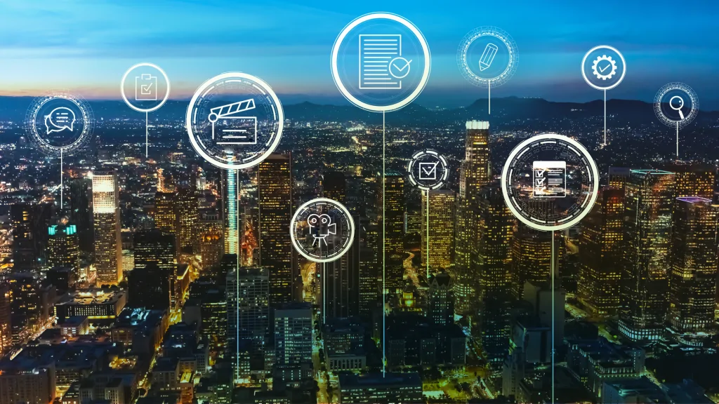 DTLA view with production planning symbols overlaid
