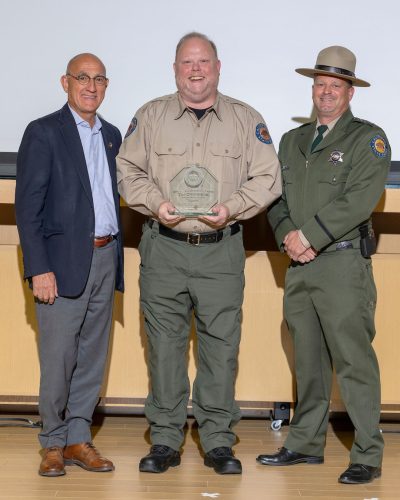 Tim Overbeck, honored with an Award from California State Park Director Armando Quintero